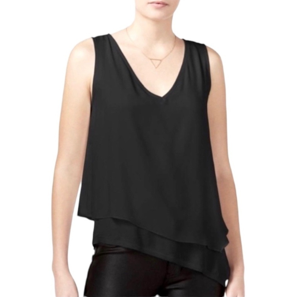 Bar III Black Asymmetrical Sleeveless Blouse​​​​​​​​​​​​​​​​​​​​​​​​​​​​